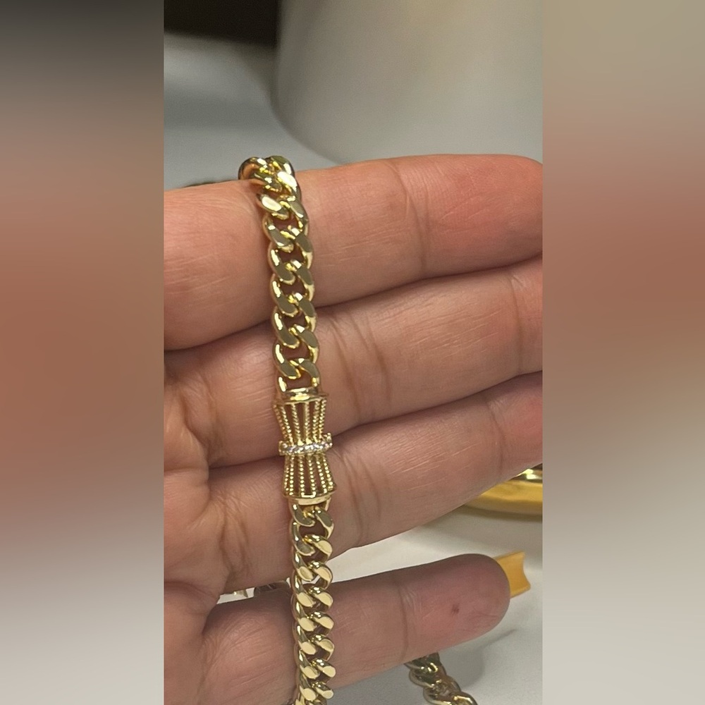 Cuban Link Glass Hour Bracelet